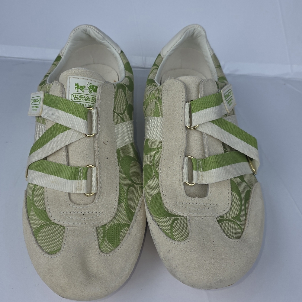 Green and Cream Coach Shoes